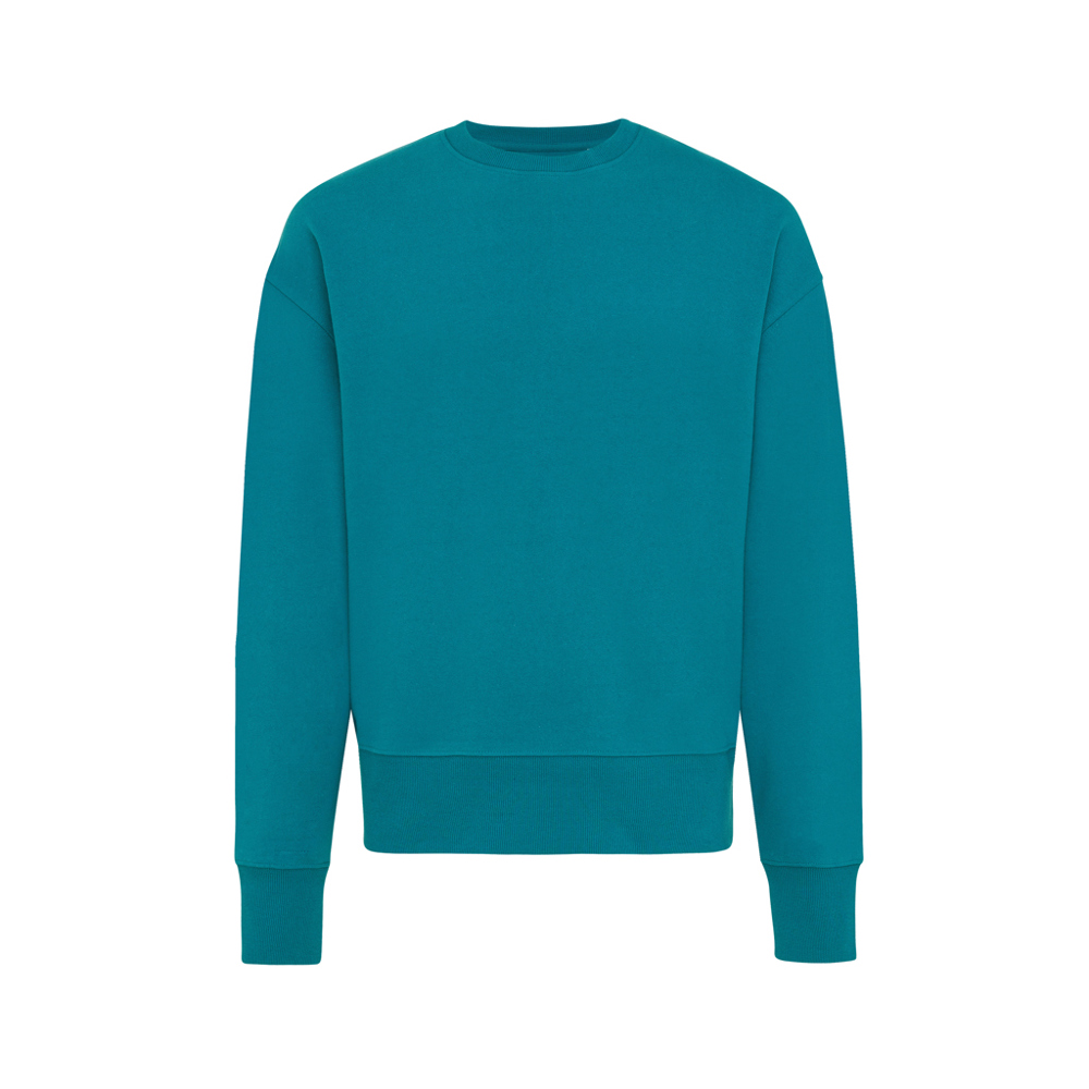 IQONIQ Kruger gerecycled katoen relaxed sweater - verdigris (± PMS 18-4834TCX)