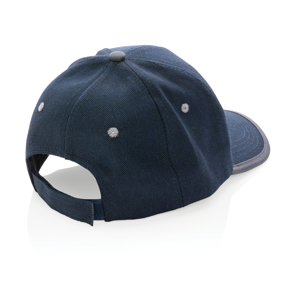 Impact AWARE™ 6 panel 280gr recycled katoen cap met bies