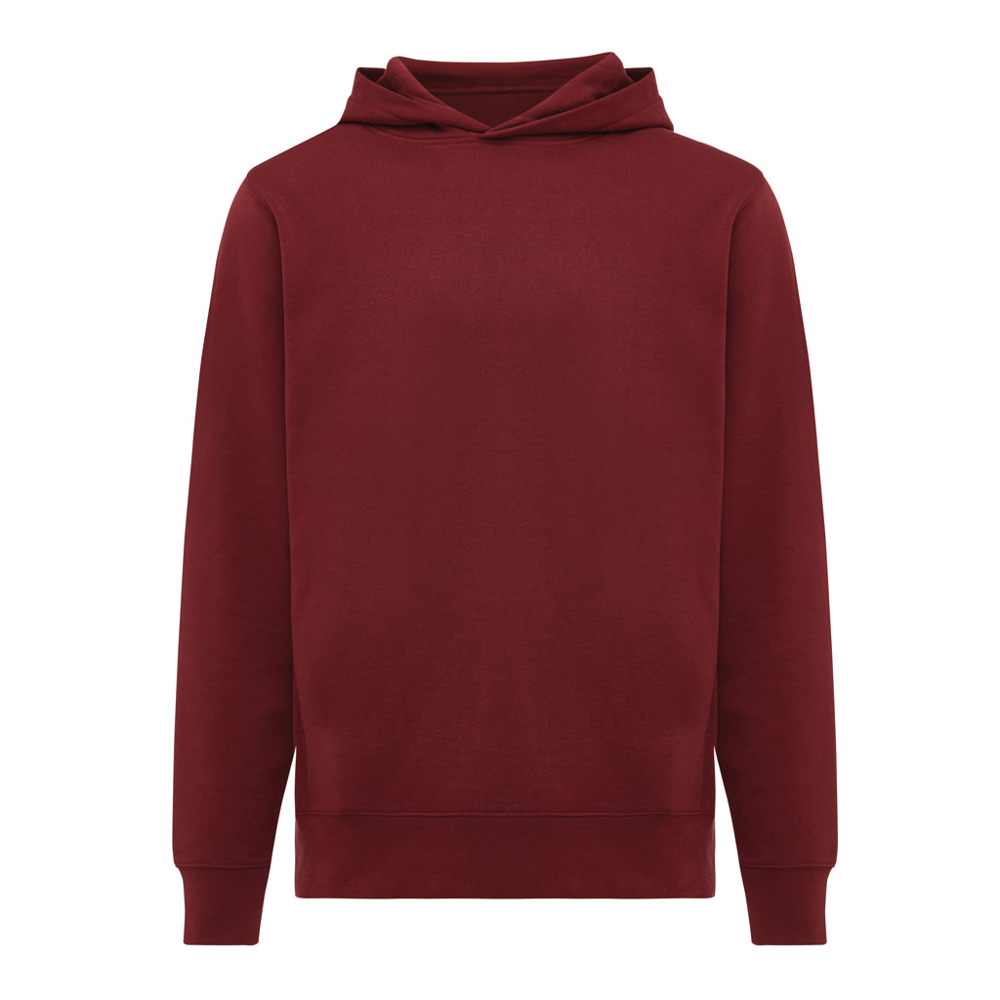 IQONIQ Yengo recycled katoen hoodie met steekzakken - bordeauxrood (± PMS 19-1724TCX)
