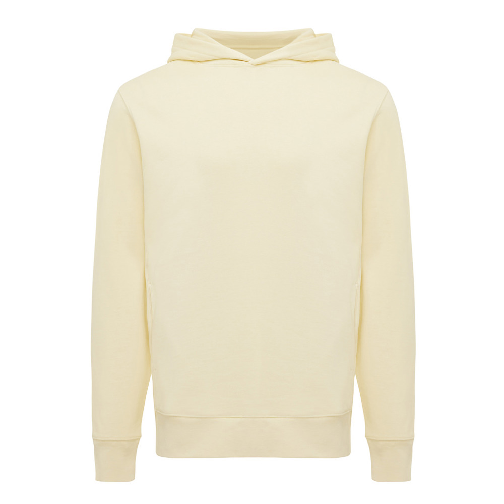 IQONIQ Yengo recycled katoen hoodie met steekzakken - cream yellow (± PMS 12-0717 TCX)