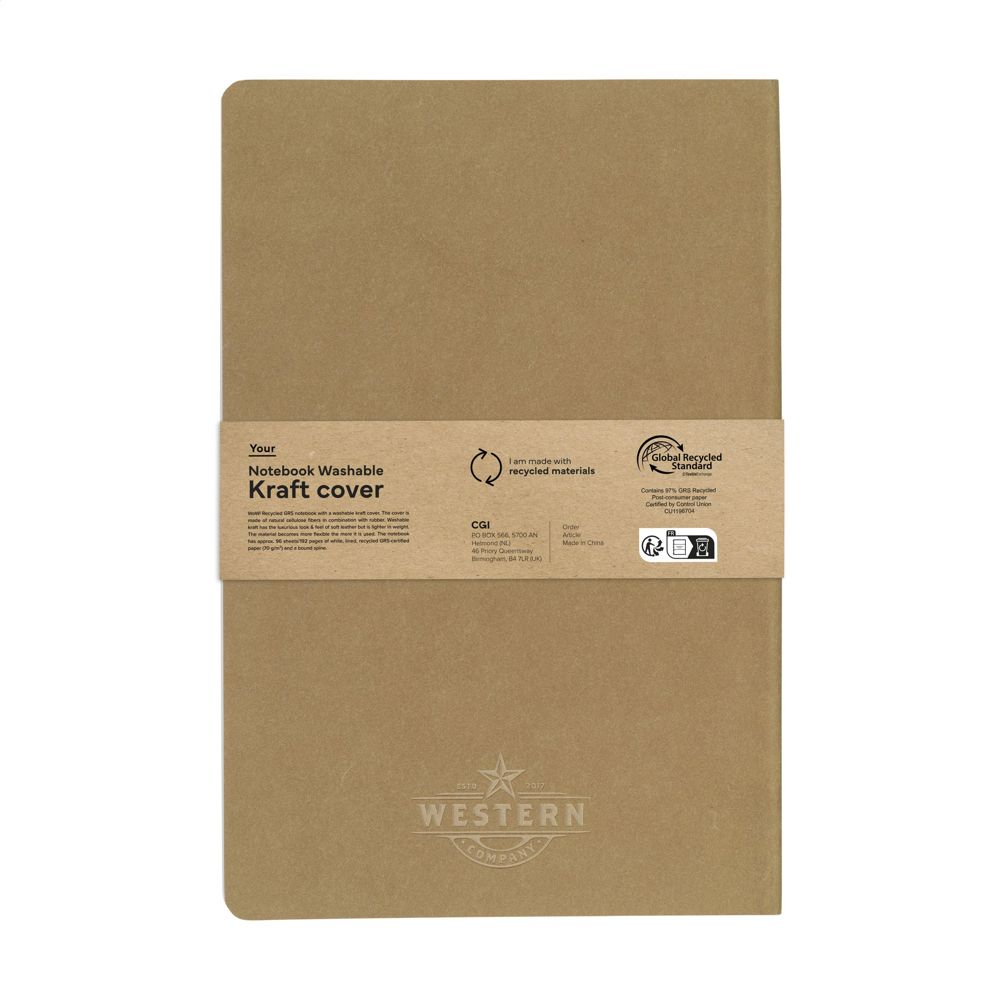 Notebook GRS Washable Kraft Cover A5 notitieboek