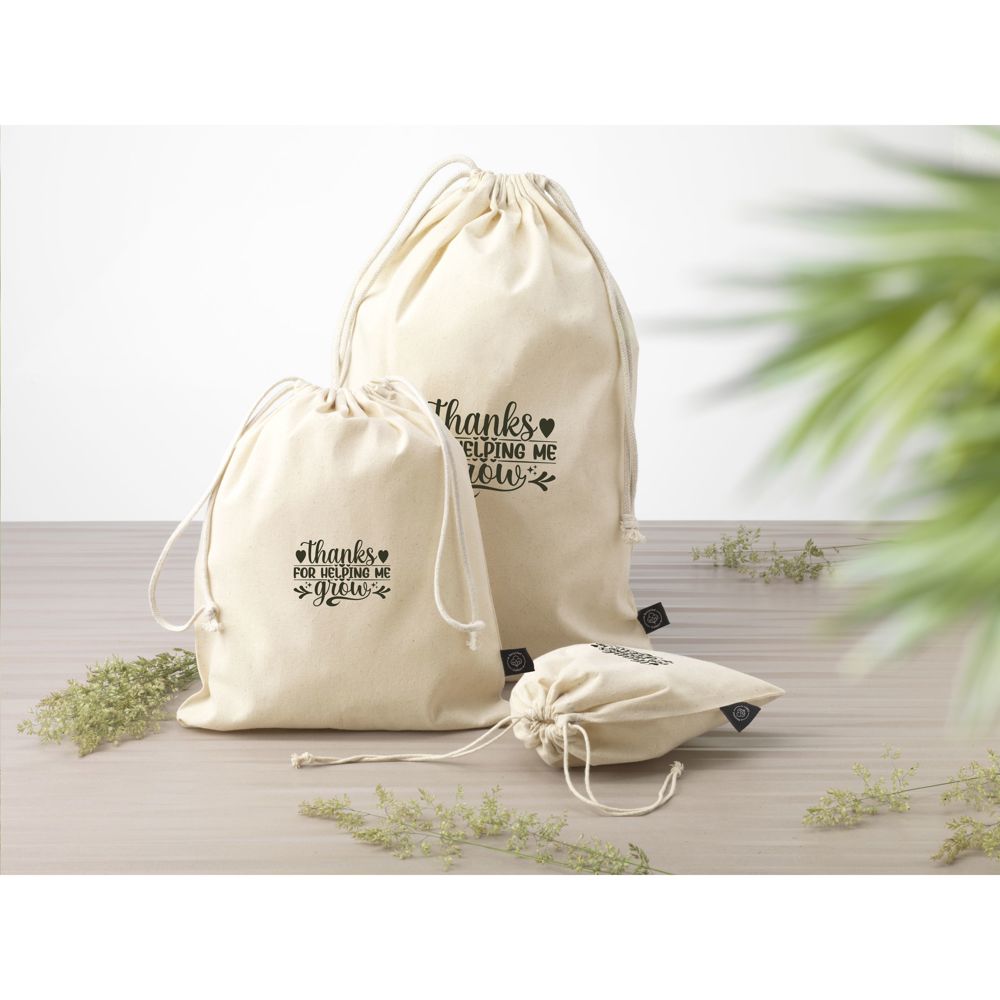 Gift Pouch Naturel GRS Recycled Cotton (150 g/m²) S