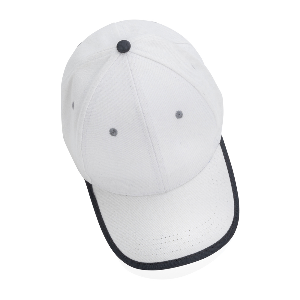 Impact AWARE™ 6 panel 280gr recycled katoen cap met bies