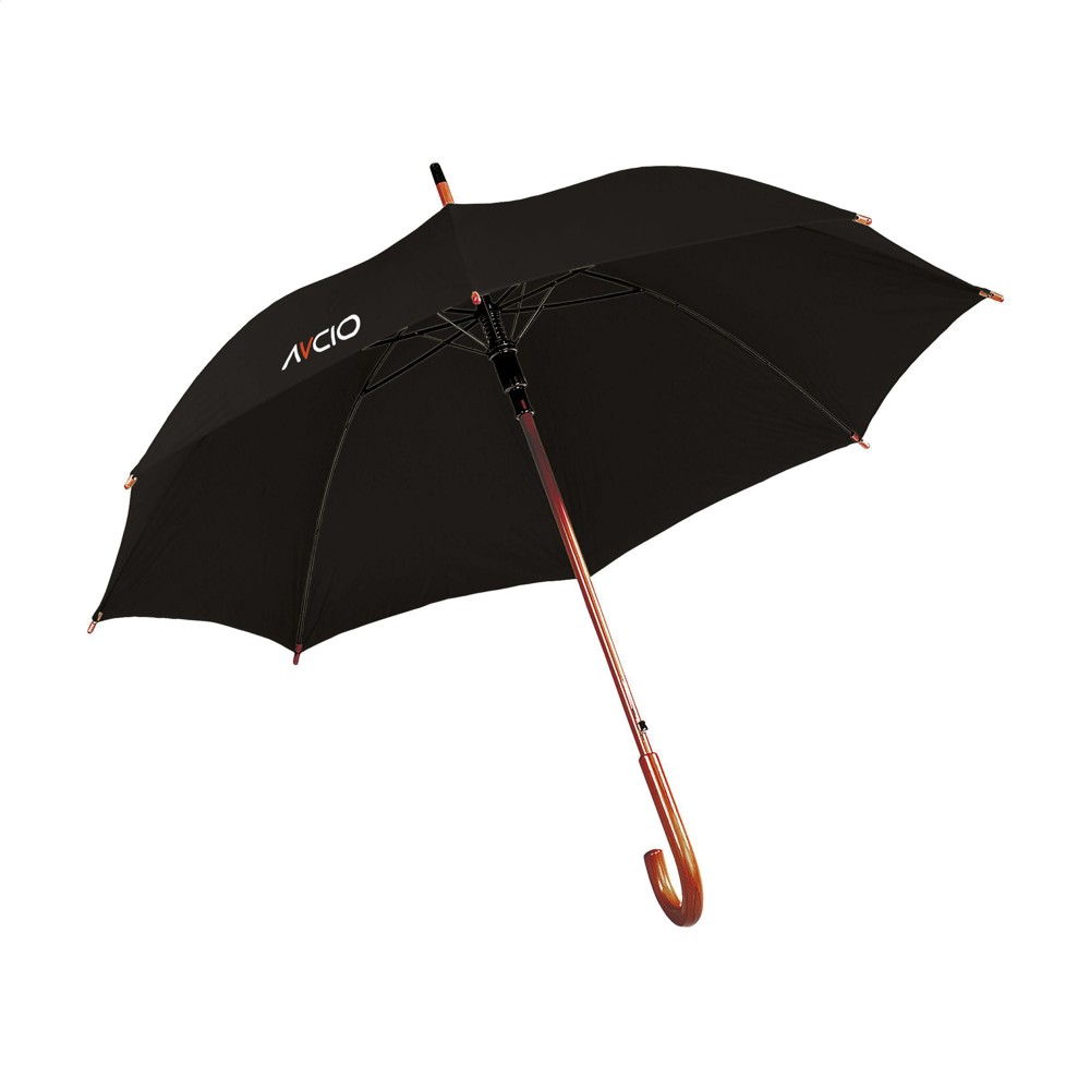 FirstClass RCS RPET paraplu 23 inch - zwart (± PMS Black)