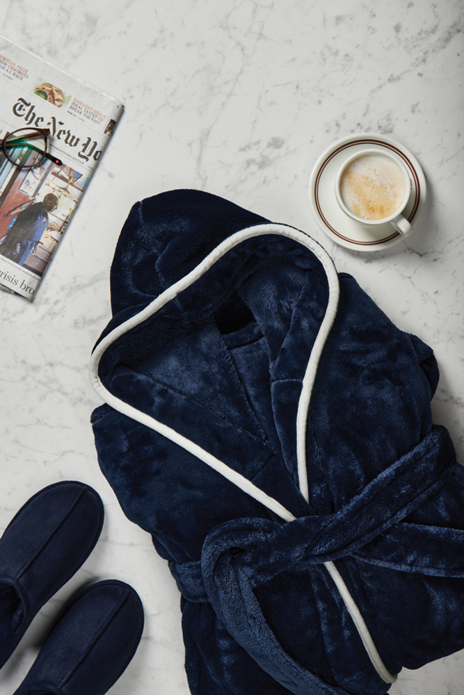 VINGA Louis luxe pluche RPET badjas maat S/M