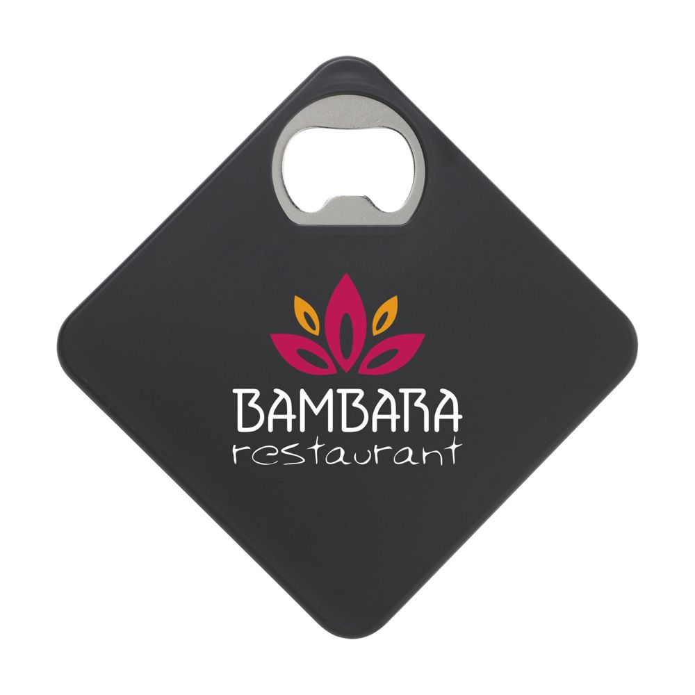 Coaster Opener flesopener - zwart