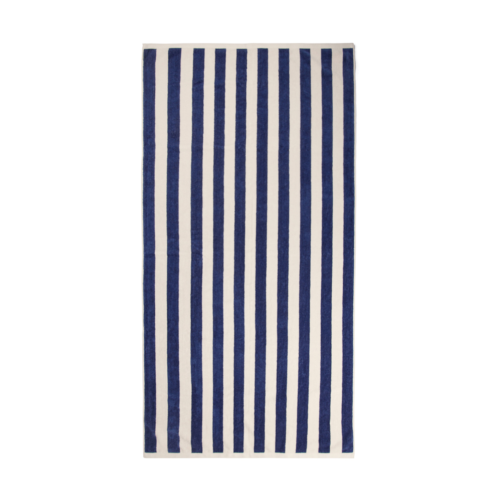VINGA Lagoa GRS strandhanddoek - donkerblauw, wit (± PMS 19-0427 TPG/ ± PMS White)