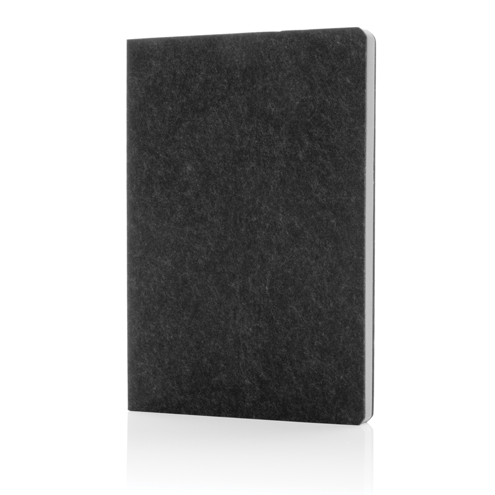 Phrase GRS gecertificeerd gerecycled vilt A5 notitieboek - zwart (± PMS Black)