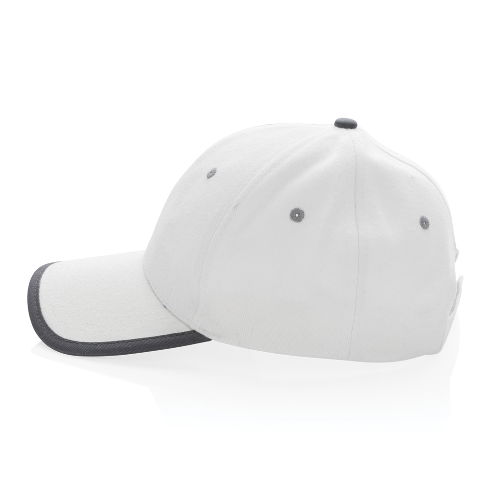 Impact AWARE™ 6 panel 280gr recycled katoen cap met bies