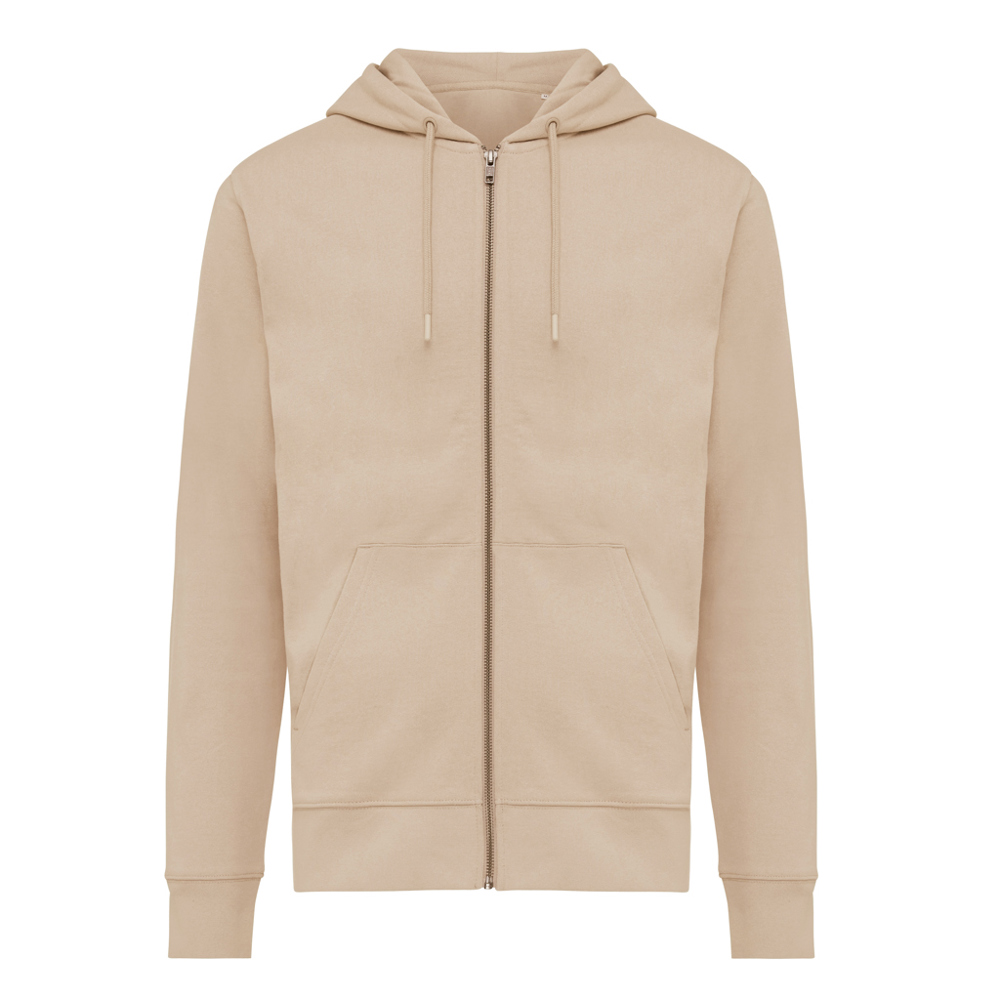 IQONIQ Abisko gerecycled katoen hoodie met rits - desert (± PMS 14-0708 TCX)