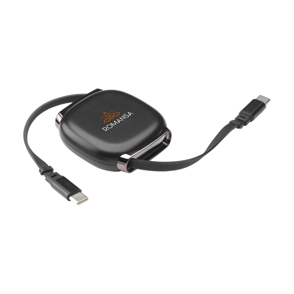 Reelio Retractable RCS R-ABS Charging Cable - zwart