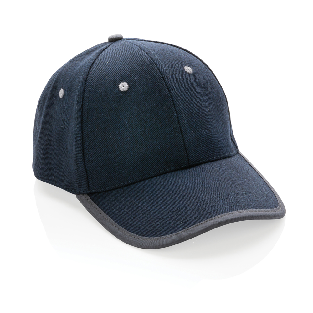 Impact AWARE™ 6 panel 280gr recycled katoen cap met bies