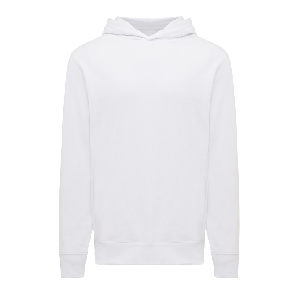 IQONIQ Yengo recycled katoen hoodie met steekzakken - recycled white (± PMS 11-0601 TCX)