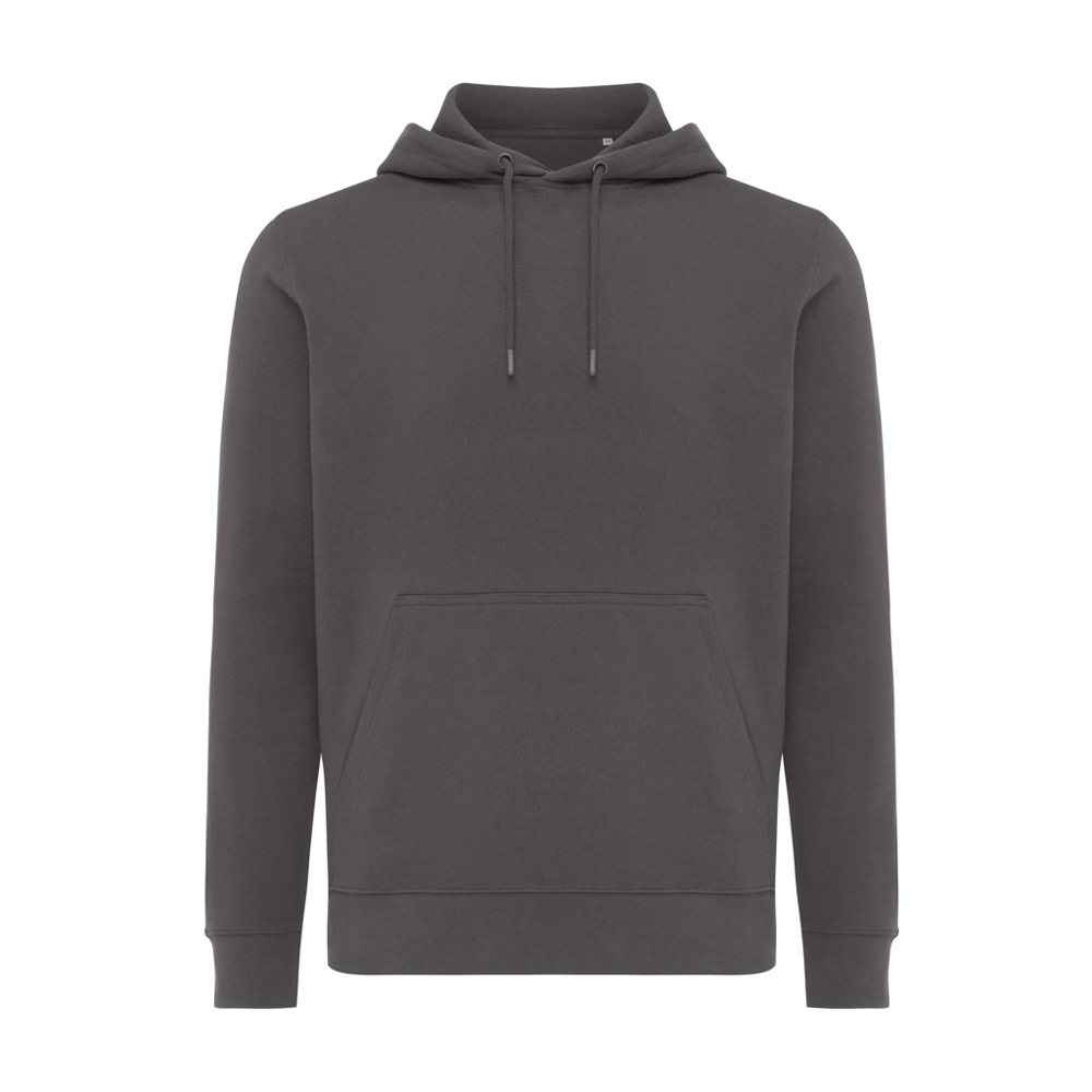 IQONIQ Rila lichtgewicht gerecycled katoen hoodie - antraciet (± PMS 19-3900 TCX)