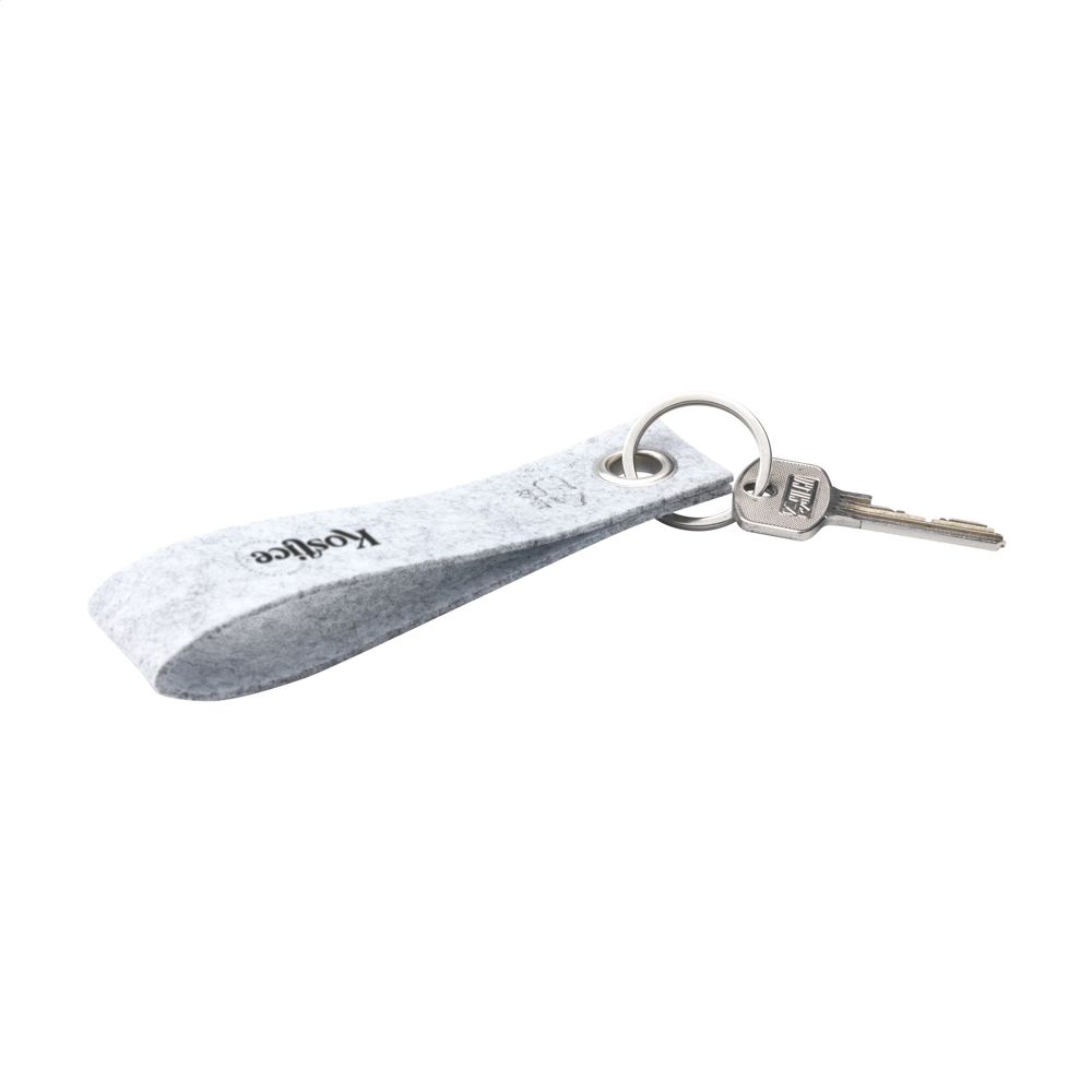 GRS RPET Felt Keyring sleutelhanger - lichtgrijs