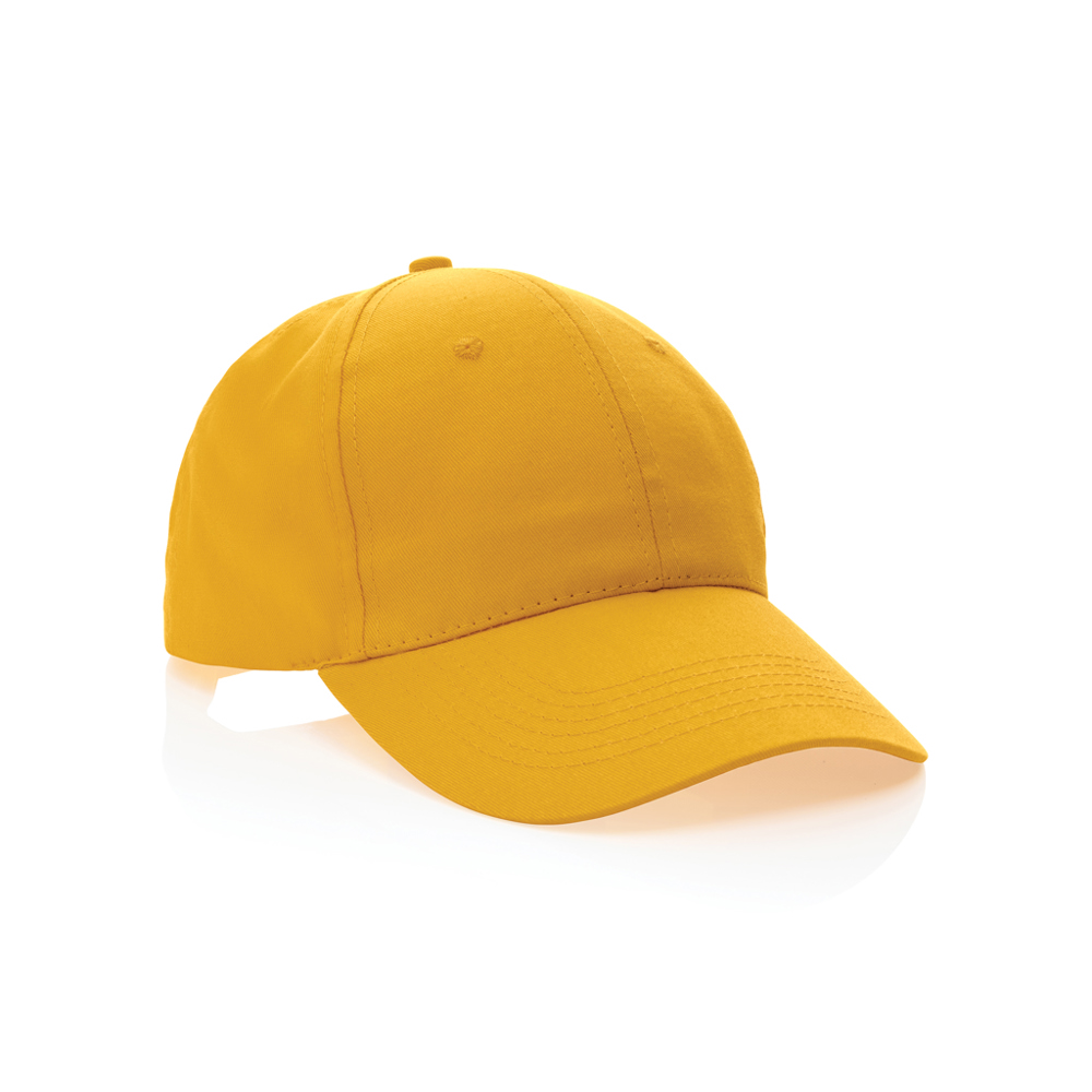 Impact AWARE™ 6 panel 190gr gerecycled katoenen cap - geel (± PMS yellow)