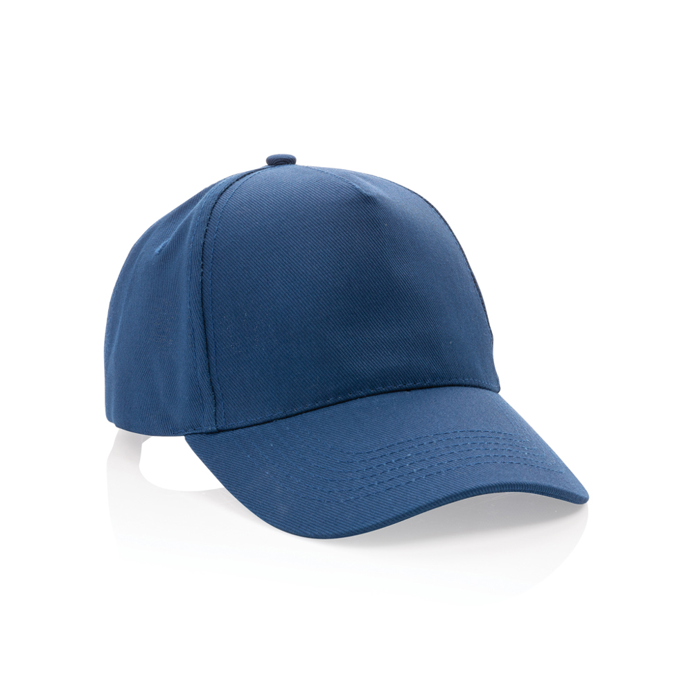 Impact AWARE™ 5 panel 280gr recycled katoenen cap - donkerblauw (± PMS 539)
