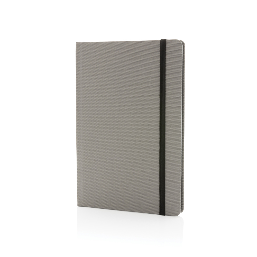 GRS-gecertificeerd RPET A5-notitieboek - grijs, zwart (± PMS Cool Grey 7/ ± PMS Black)