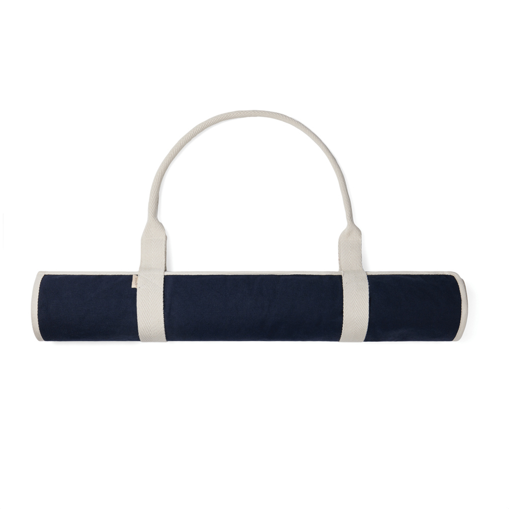 VINGA Volonne AWARE™ recycled canvas strandmat - blauw, gebroken wit (± PMS 19-4011/ ± PMS 11-0606 TPG)