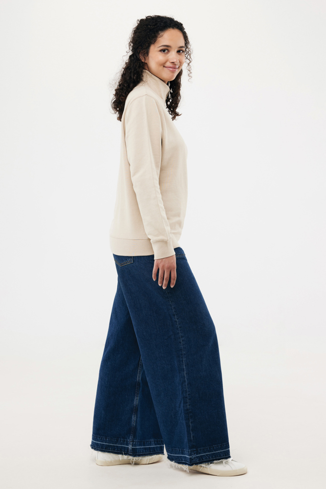 IQONIQ Elgon gerecycled katoen sweater met kwartritssluiting