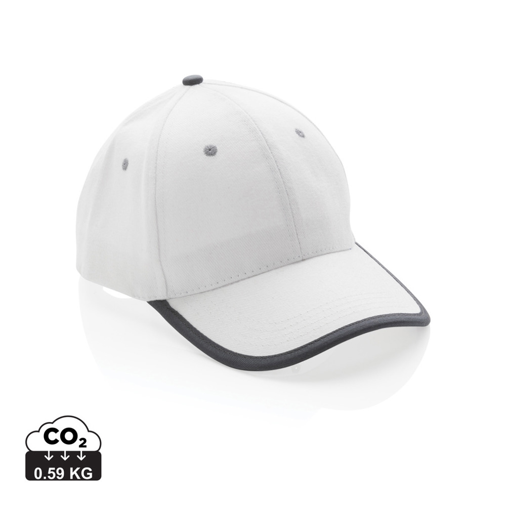 Impact AWARE™ 6 panel 280gr recycled katoen cap met bies