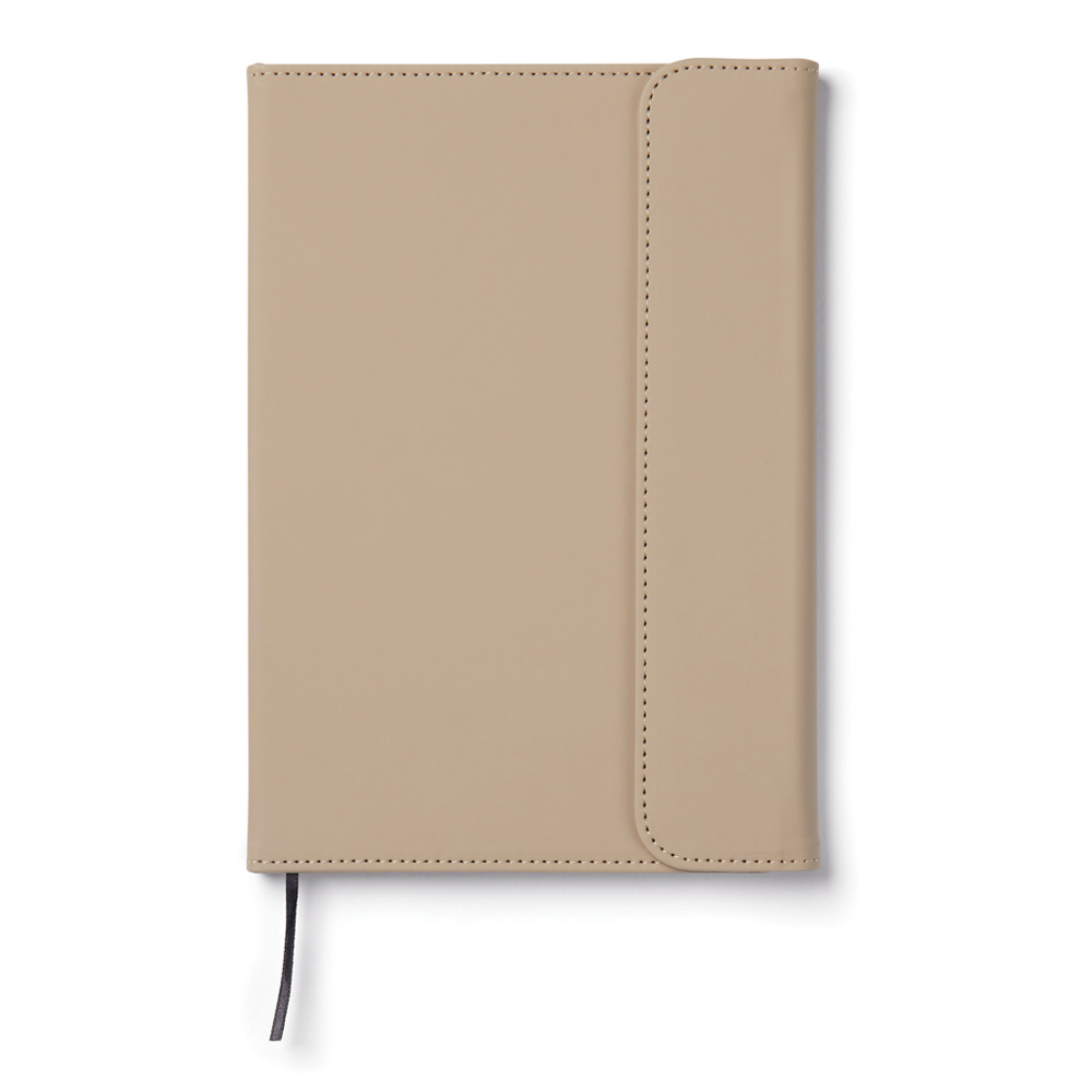 VINGA Baltimore GRS papier & PU notitieboek - greige (± PMS 16-0906 TPG)