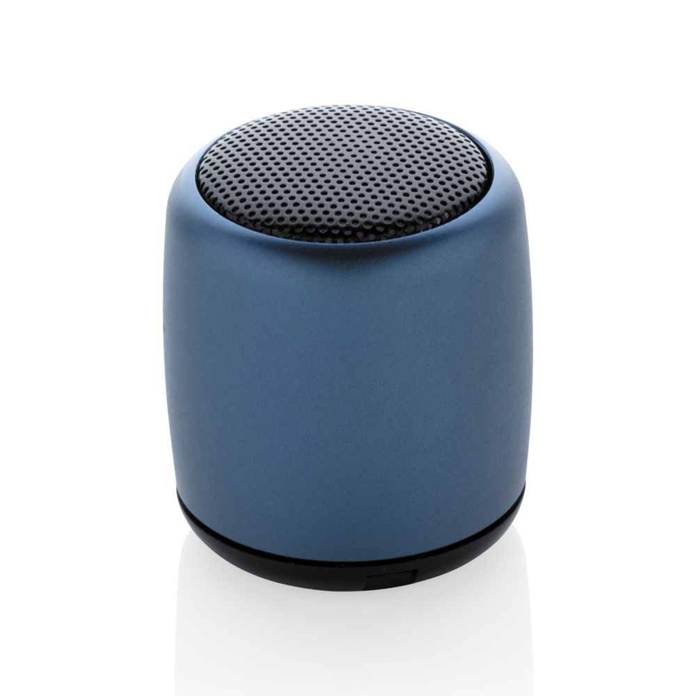 Mini aluminium draadloze speaker - blauw (± PMS 8781)