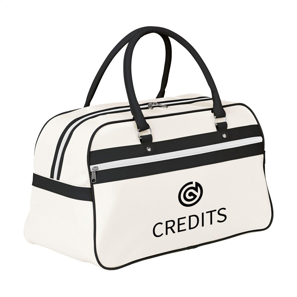 RetroSport sporttas - wit/zwart (± PMS Black)