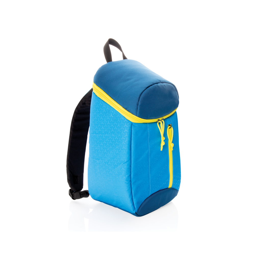 Hiking koelrugzak 10L - blauw, geel (± PMS 295/ ± PMS 106)