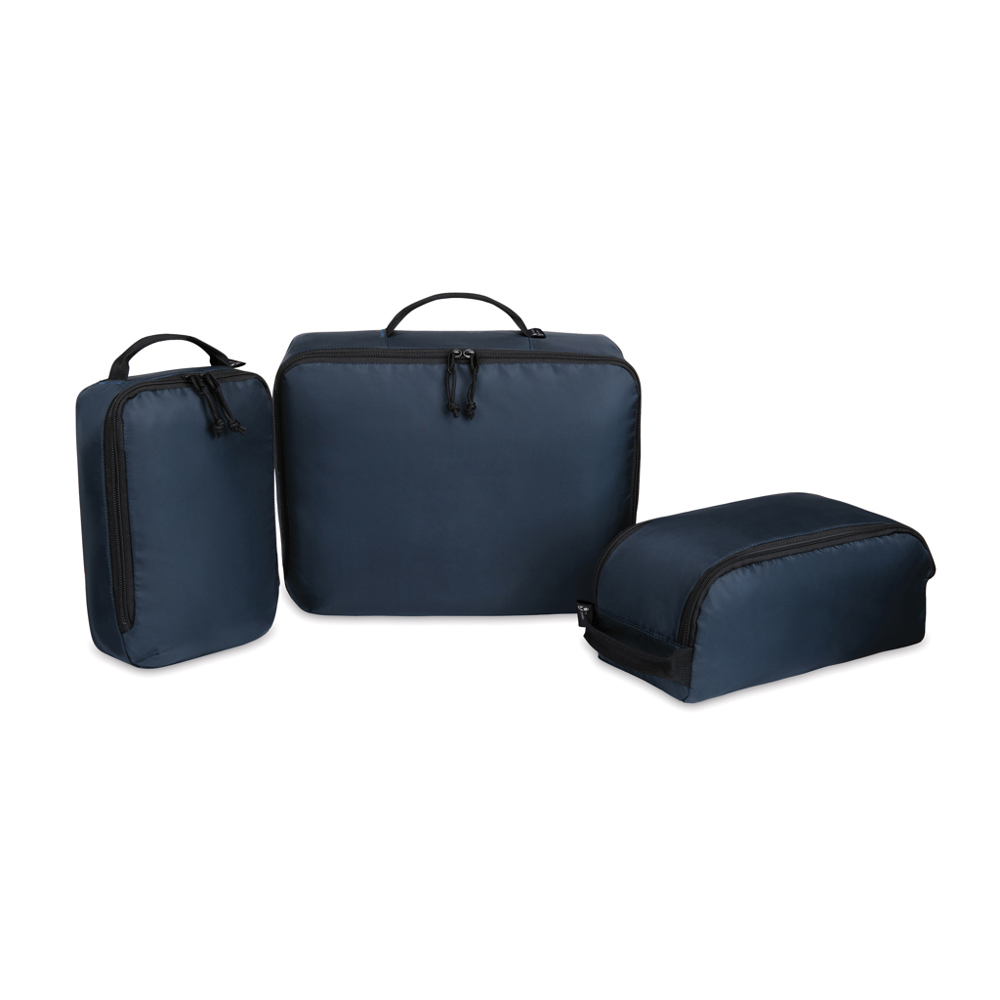 Renew AWARE™ rPET 3 delige Packing Cube Set - donkerblauw (± PMS navy)