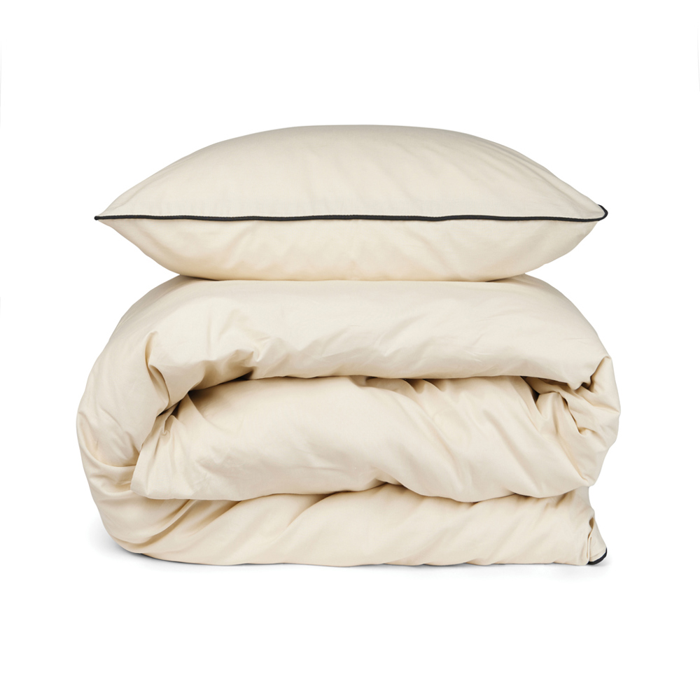 VINGA Marston OCS biologisch katoenen beddengoedset, 4 stuks - beige (± PMS 12-0104)