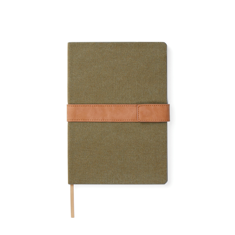 VINGA Bosler RCS recycled papieren notitieboek - groen (± PMS 7497)