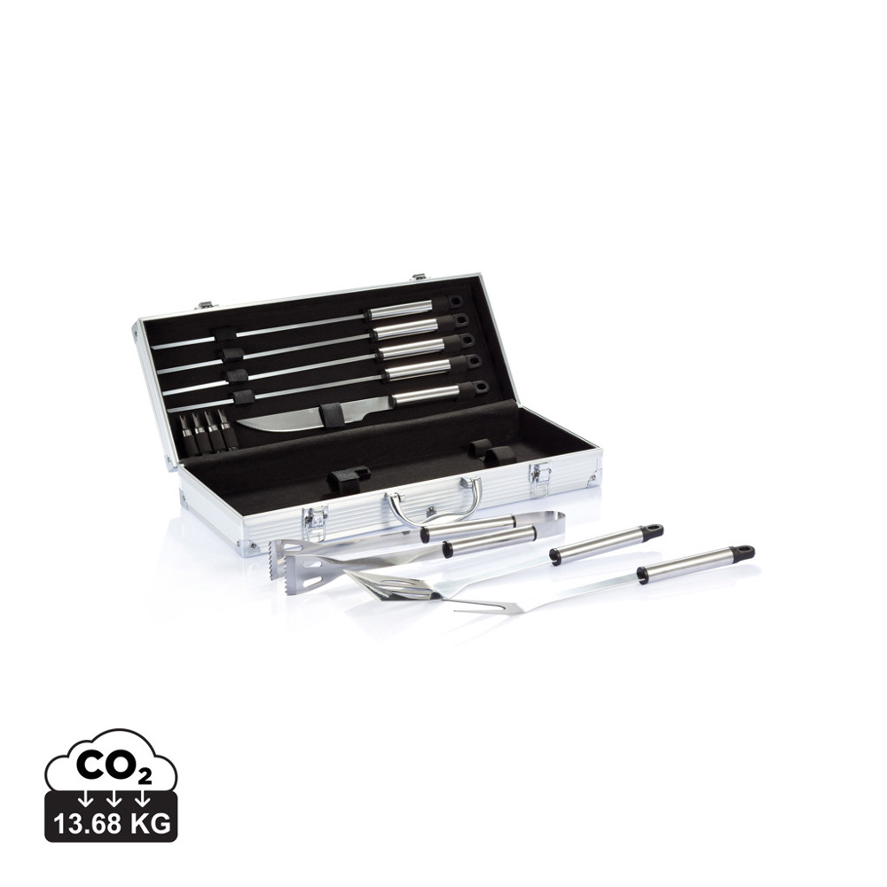 12-delige barbecue set in aluminium koffer