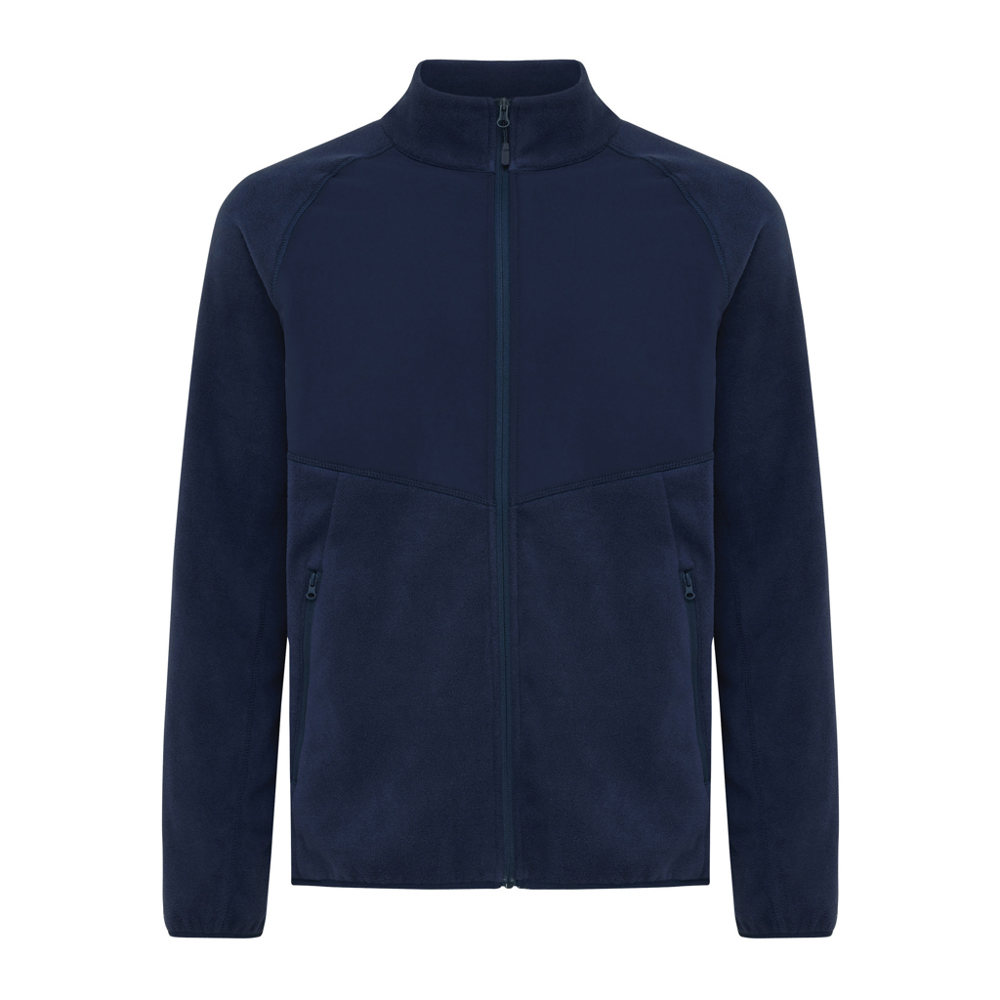 IQONIQ Talung gerecycled polyester fleece jas met rits - donkerblauw (± PMS 19-3923TCX)