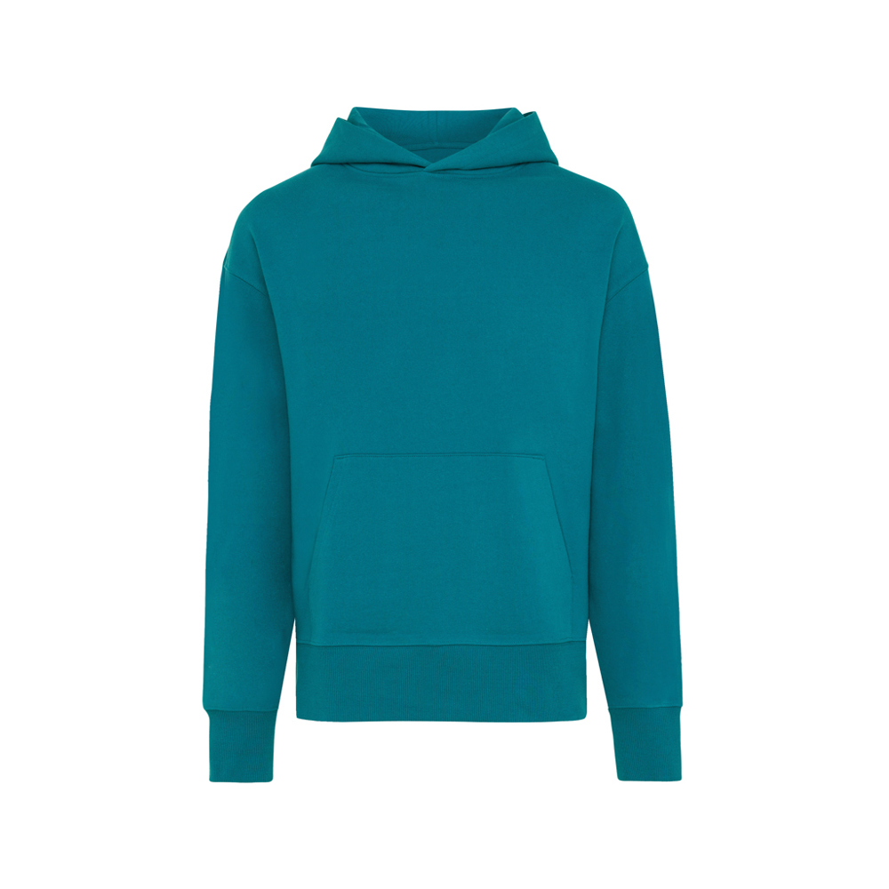 IQONIQ Yoho gerecycled katoen relaxed hoodie - verdigris (± PMS 18-4834TCX)