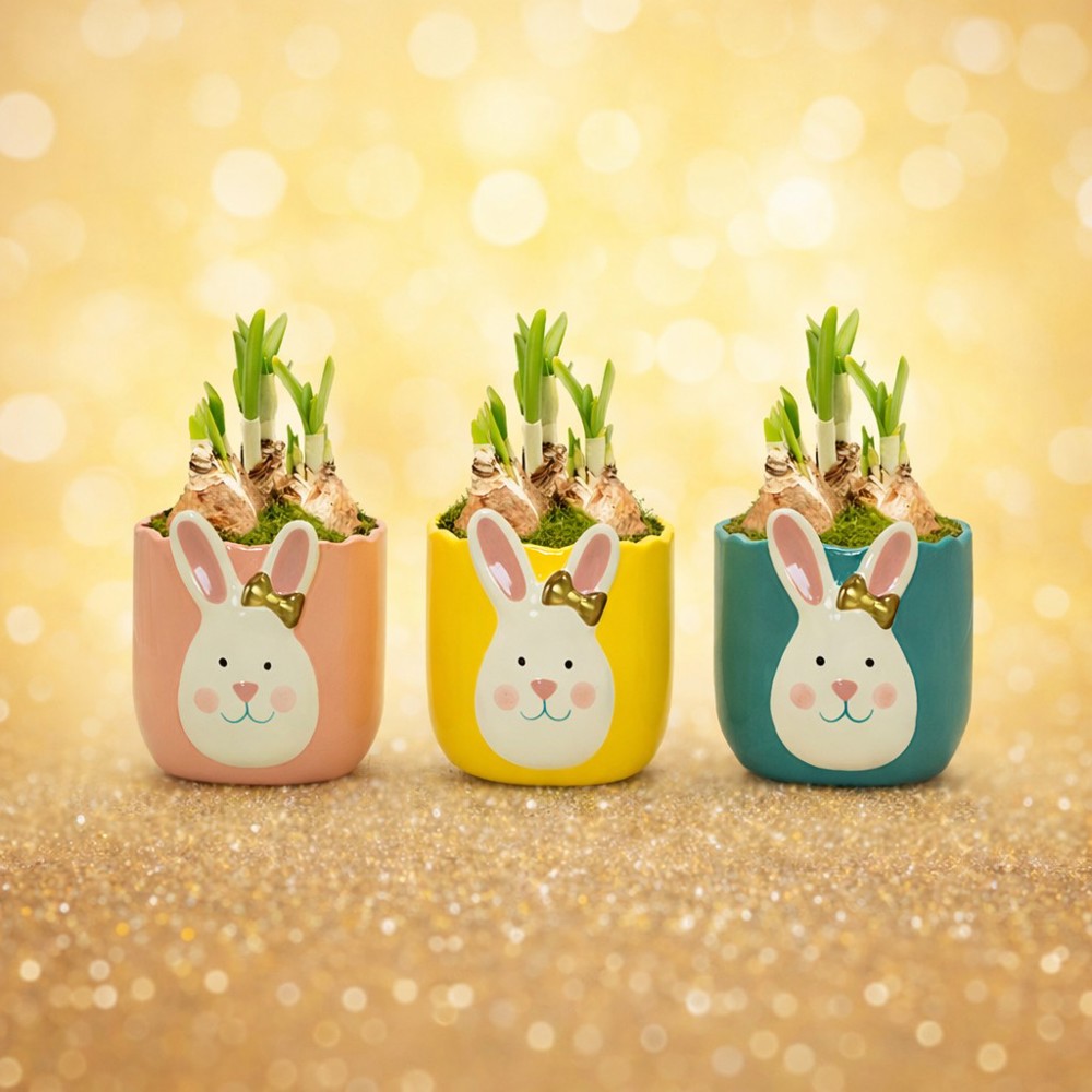 Easter golden bunny medium - Narcis, Zonder verpakking