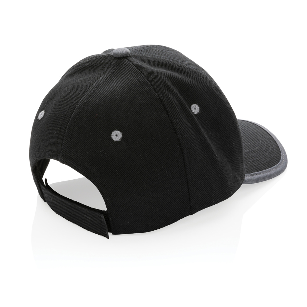 Impact AWARE™ 6 panel 280gr recycled katoen cap met bies