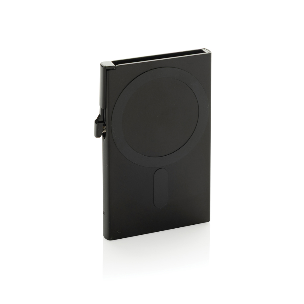 Standard aluminium RFID magnetic telefoon kaarthouder - zwart (± PMS Black)