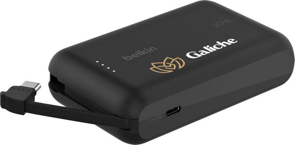 Belkin BoostCharge PowerBank 10K Integrated Cable - zwart