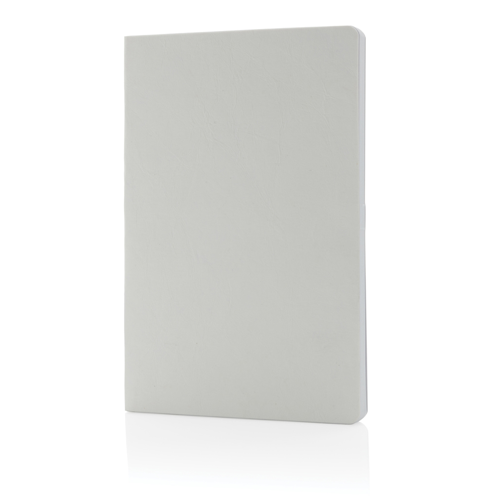 Salton A5 GRS gecertificeerd recycled papieren notitieboek - wit (± PMS White)