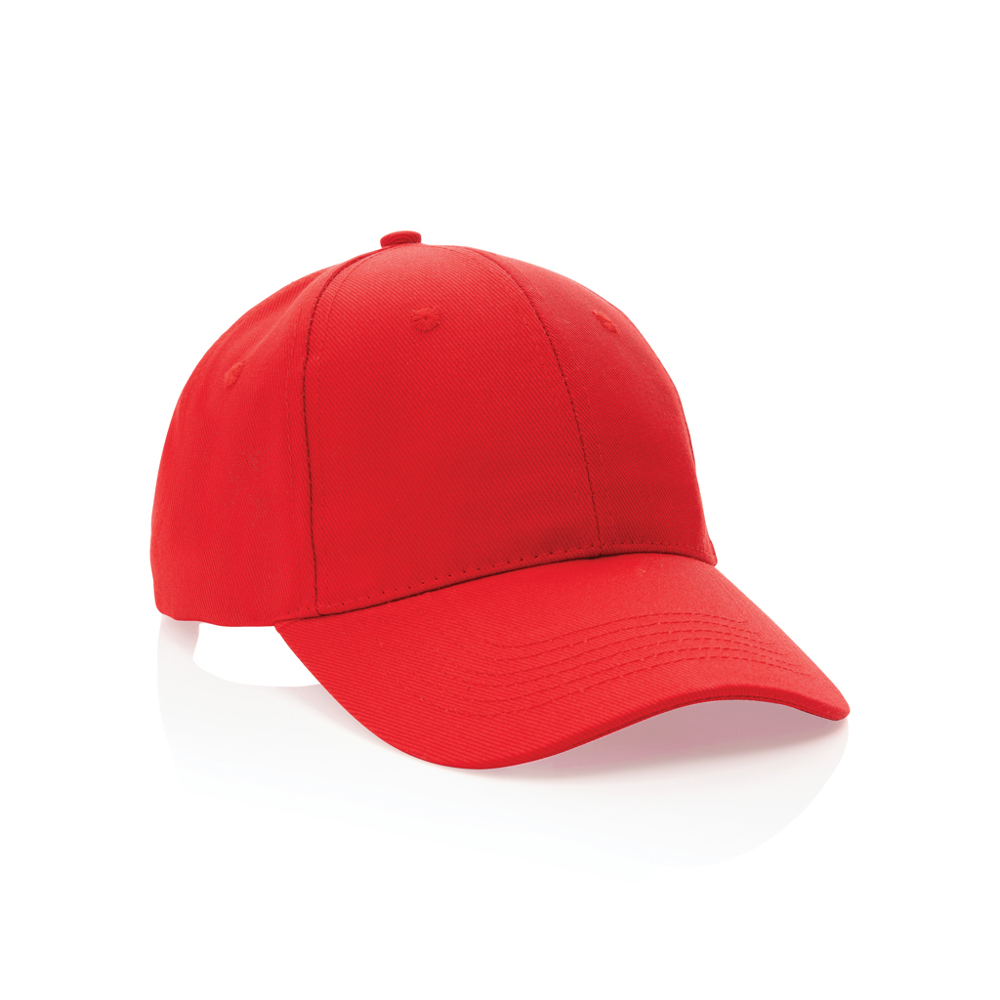 Impact AWARE™ 6 panel 280gr gerecycled katoenen cap - rood (± PMS Red 032)