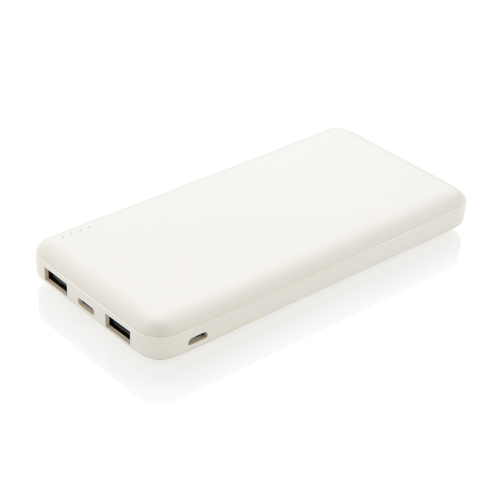 High density 10.000 mAh zakformaat powerbank - wit (± PMS White)