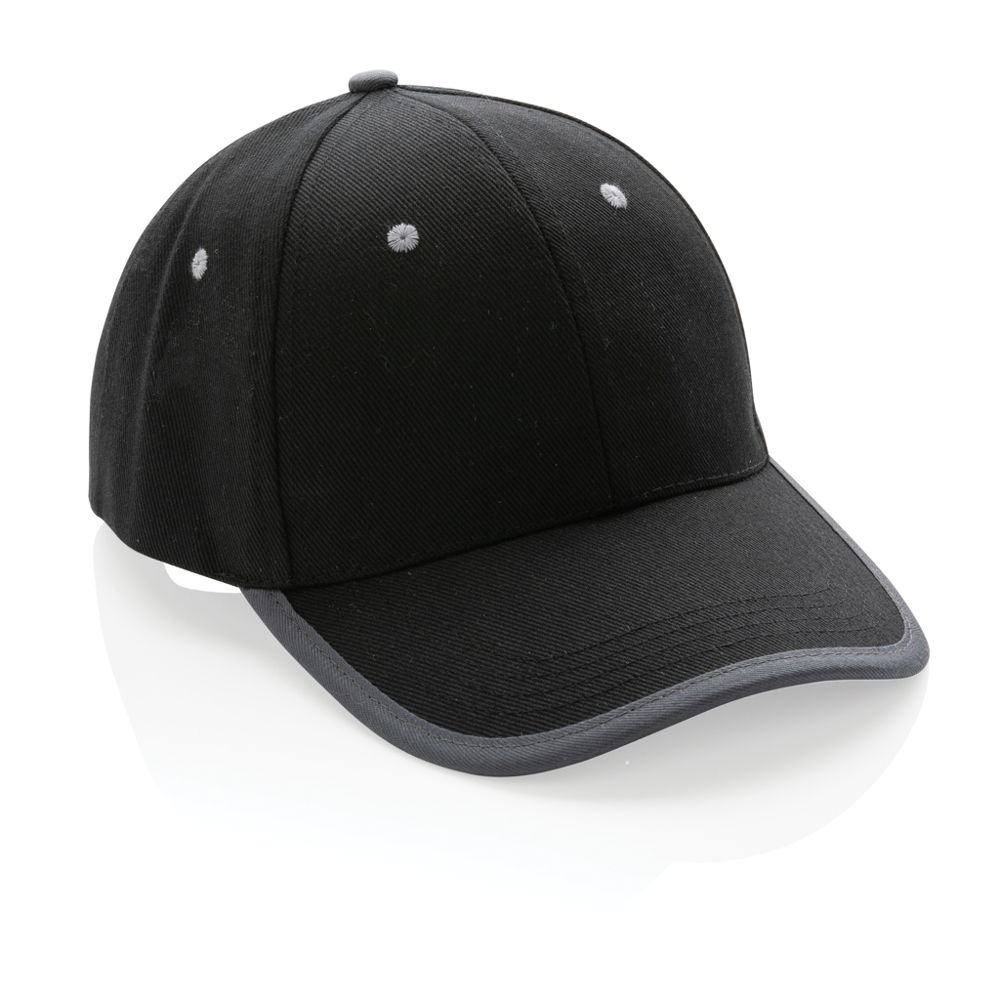 Impact AWARE™ 6 panel 280gr recycled katoen cap met bies