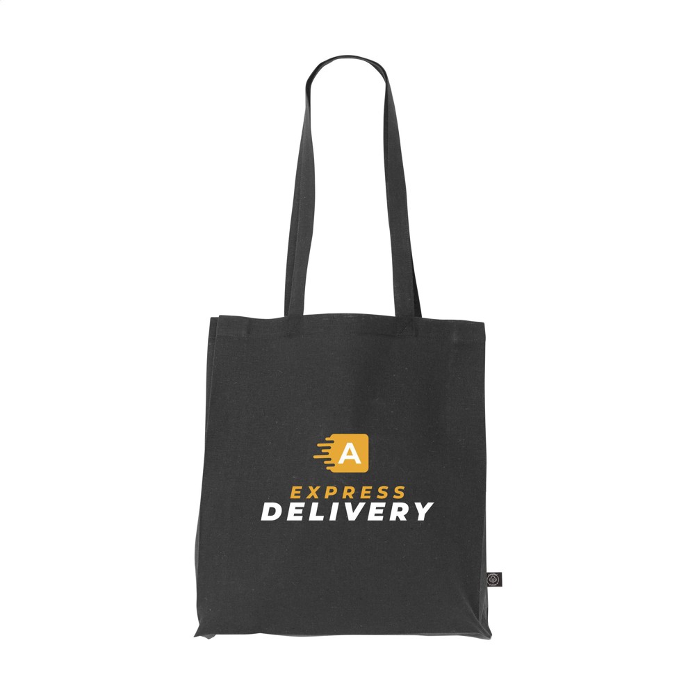 Colour Square Bag GRS Recycled Cotton (150 g/m²) tas - zwart