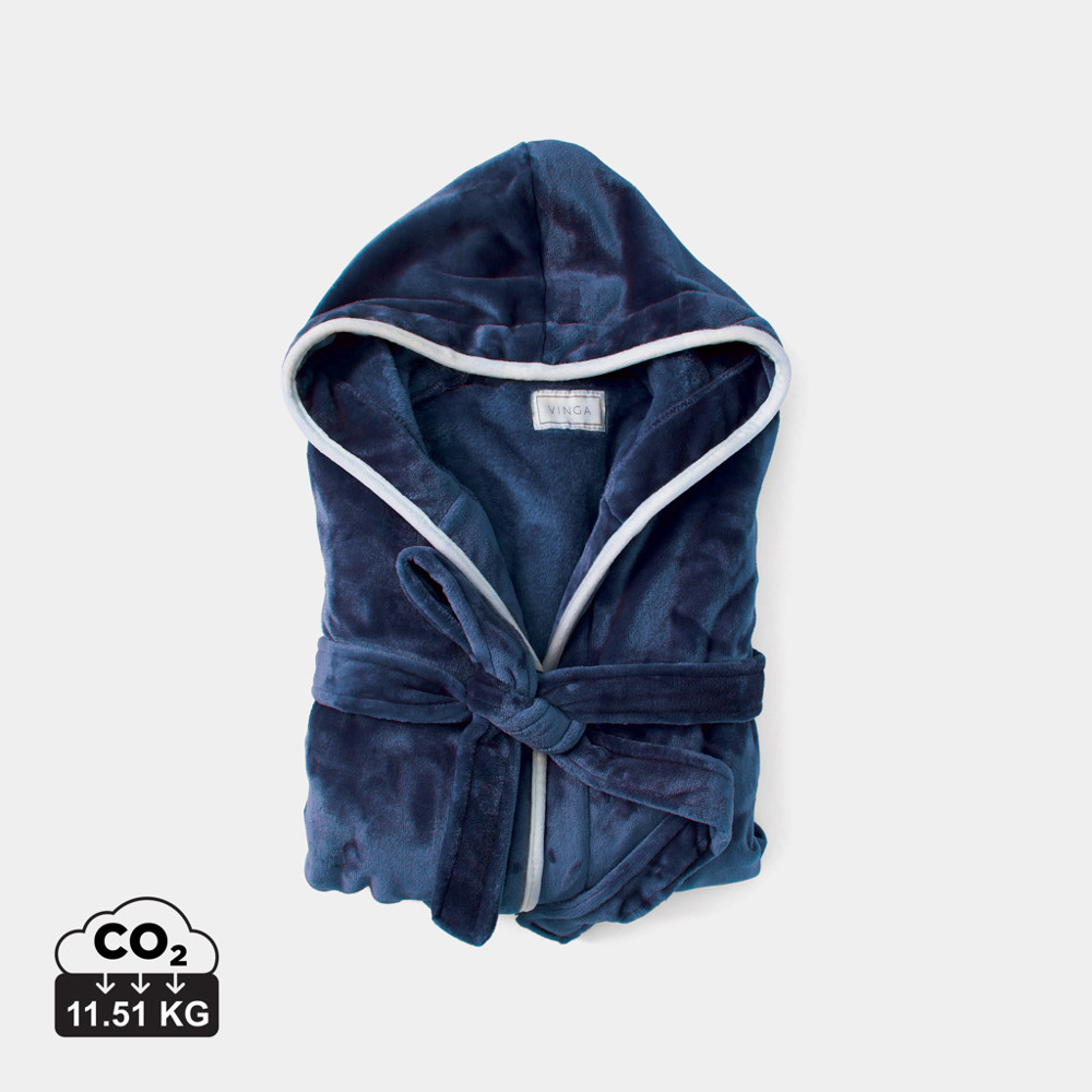 VINGA Louis luxe pluche RPET badjas maat S/M