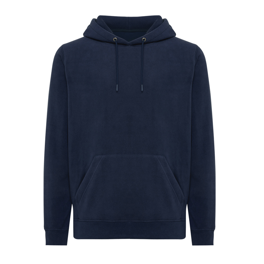 IQONIQ Trivor gerecycled polyester fleece hoodie - donkerblauw (± PMS 19-3923TCX)