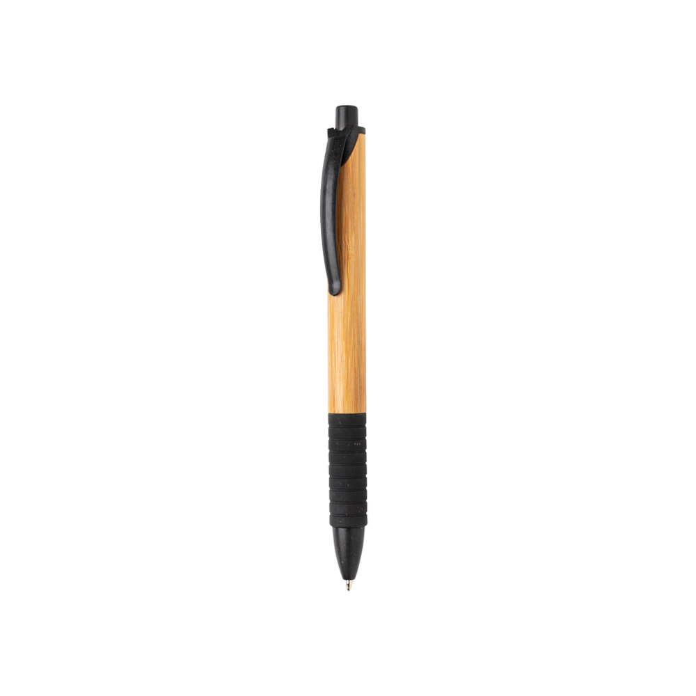 Bamboe & tarwestro pen - zwart (± PMS Black)