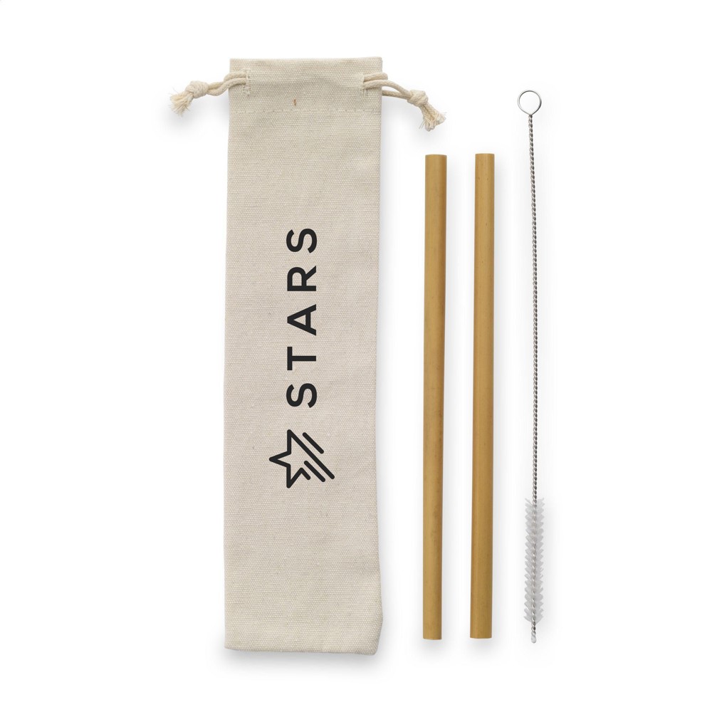 ECO Bamboe Straw Set bamboe rietjes