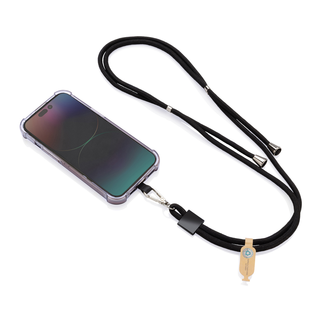 CarryLoop RCS rPET verstelbare lanyard met telefoonhouder