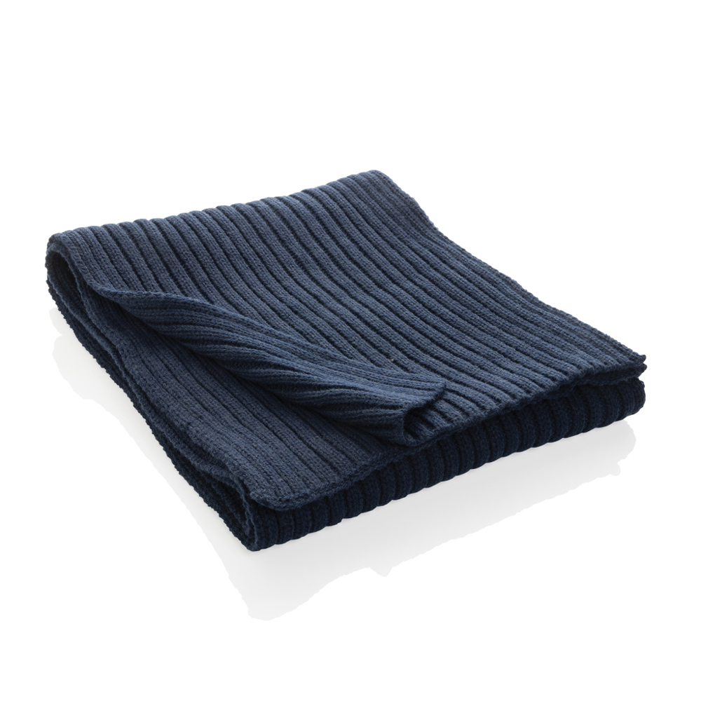 Impact AWARE™ Polylana® dubbel gebreide sjaal 180x25cm - donkerblauw (± PMS 19-3932 TCX)
